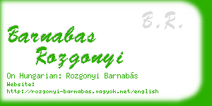 barnabas rozgonyi business card